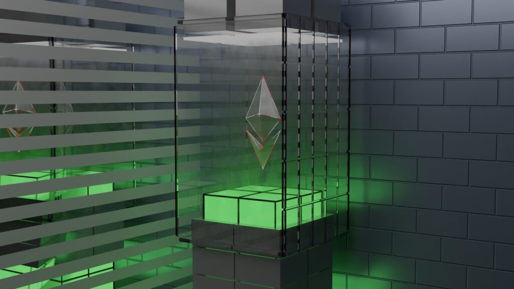 a 3d version of the ethereum logo