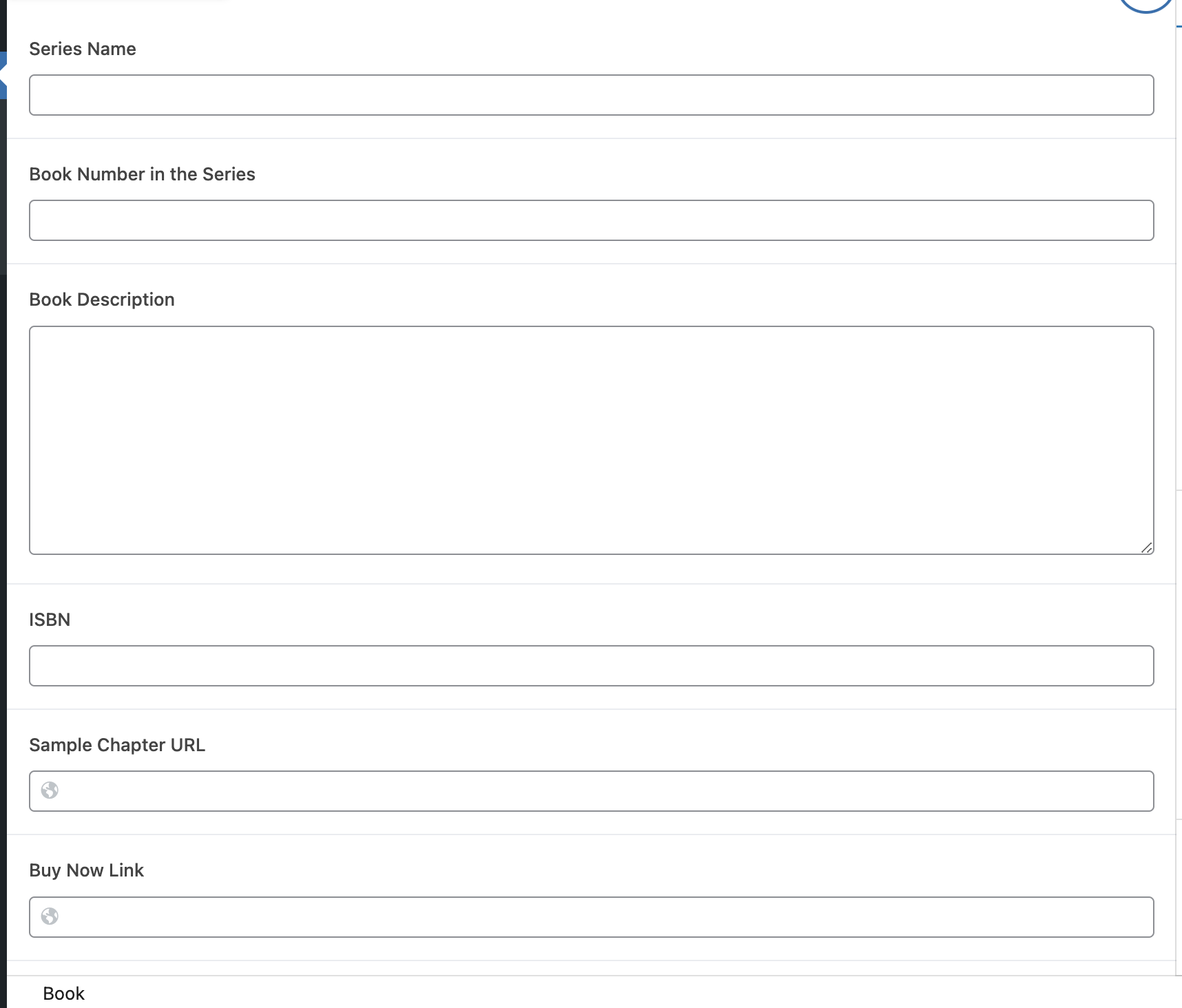 screenshot showing the back end with advanced custom fields